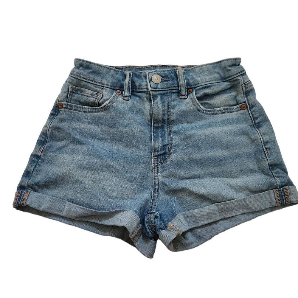 American Eagle Ladies Size 00 Blue Denim Mom Shorts